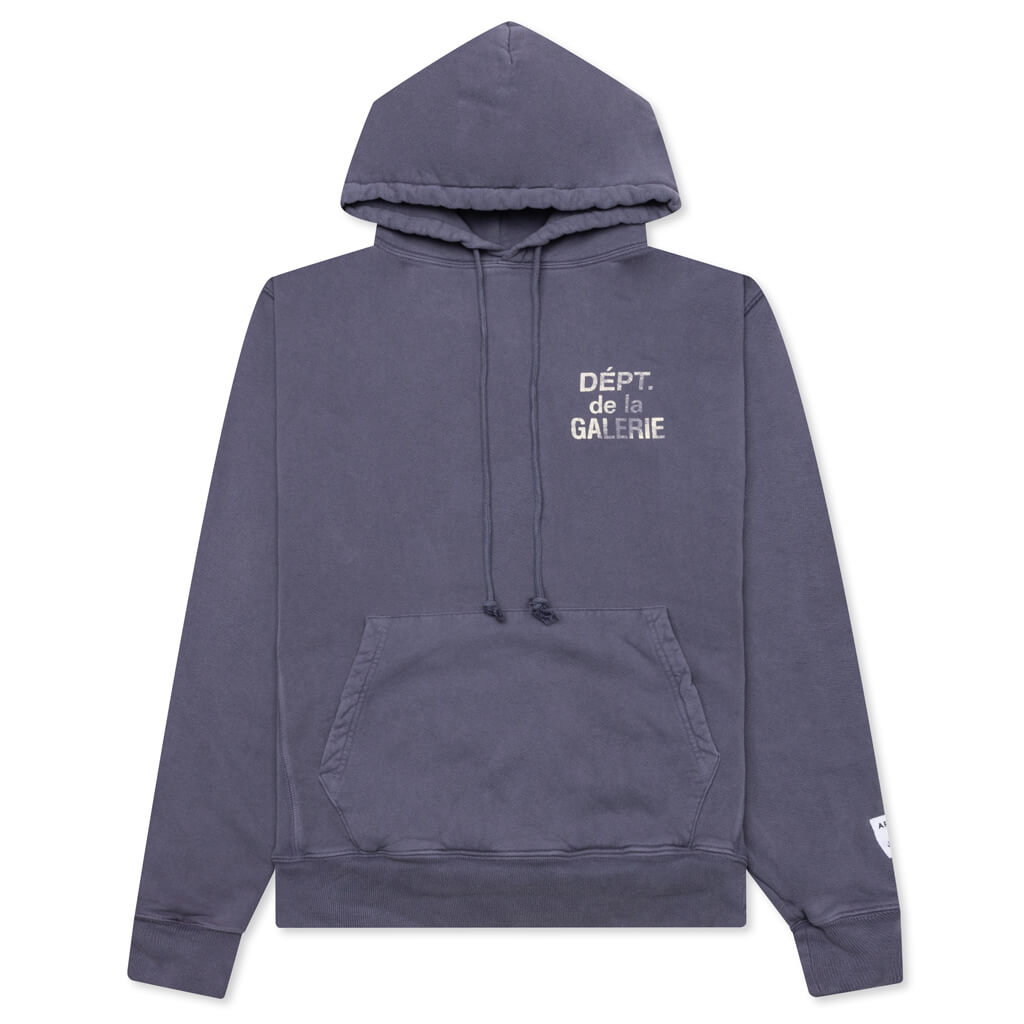 French Logo Vintage Hoodie - Vintage Washed Navy