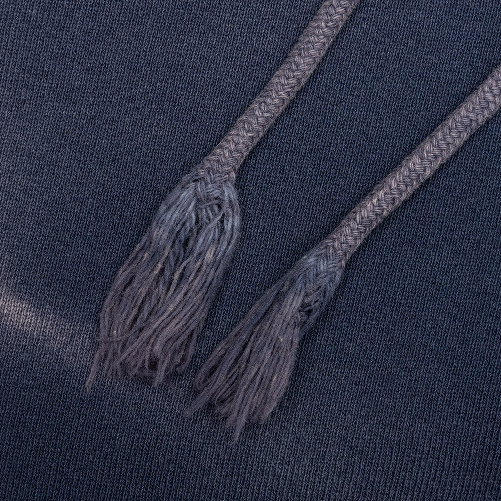 Sun Faded English Zip Hoodie - Navy