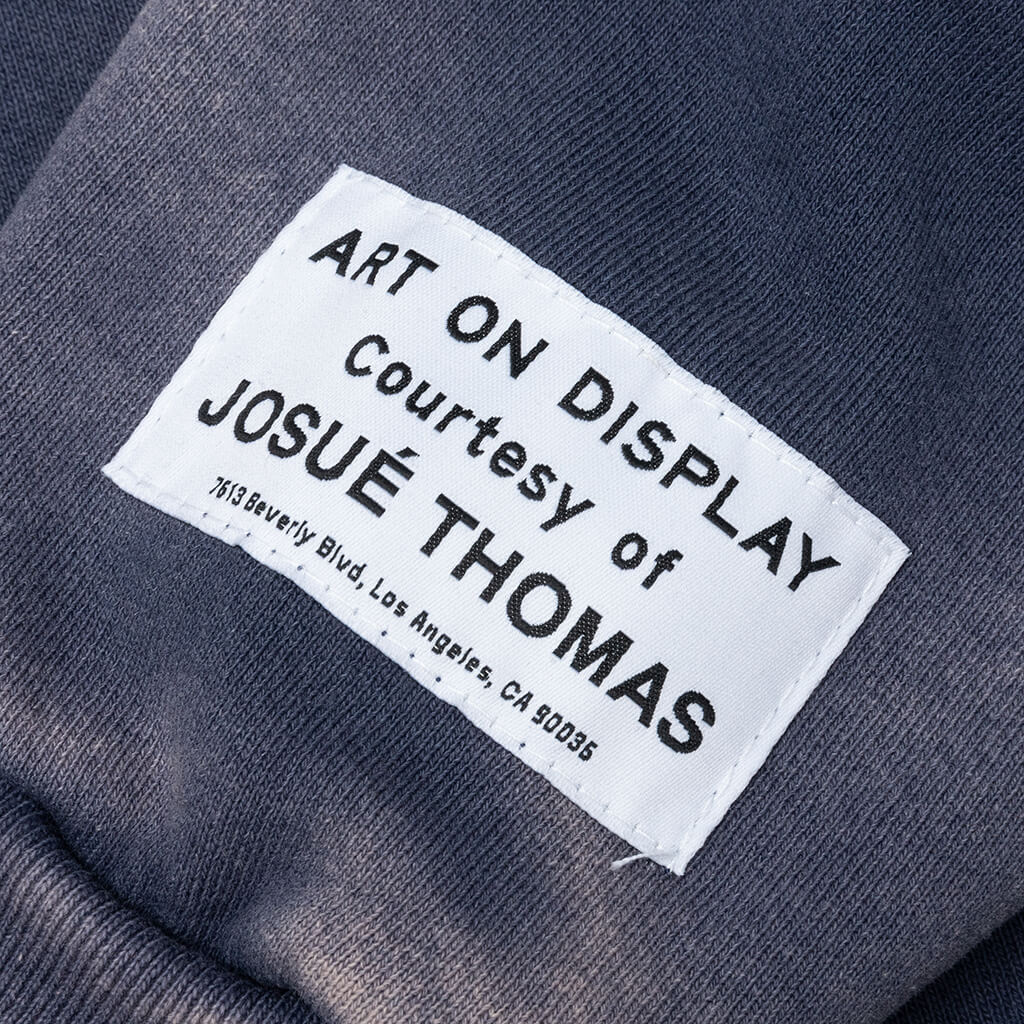 Sun Faded English Zip Hoodie - Navy