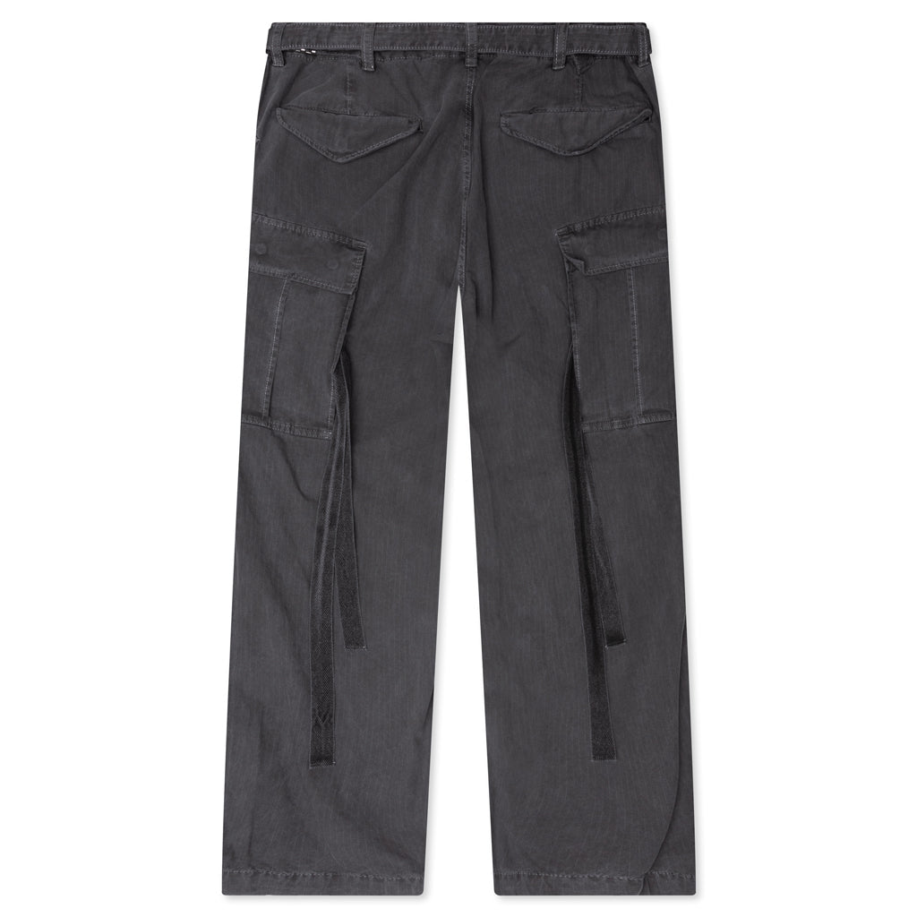 Garment Dye Rip Stop Pants - Black
