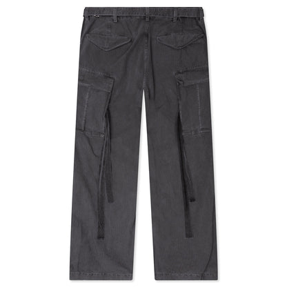 Garment Dye Rip Stop Pants - Black