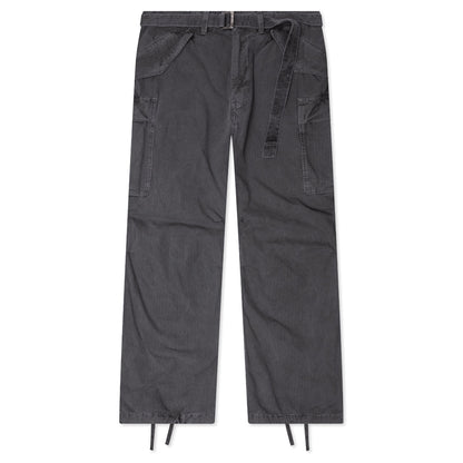 Garment Dye Rip Stop Pants - Black