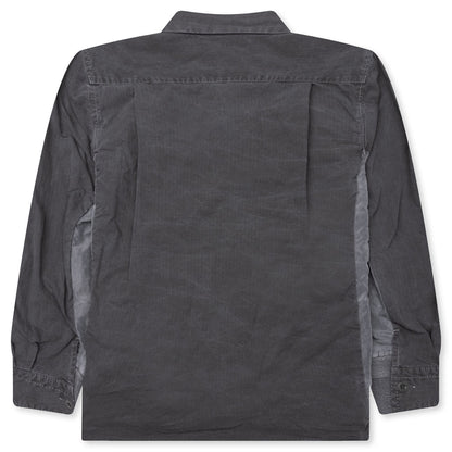Garment Dye Rip Stop X Nylon Twill Shirt - Black