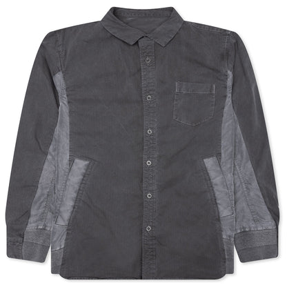 Garment Dye Rip Stop X Nylon Twill Shirt - Black