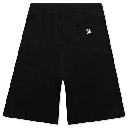 Boxy Fit Embroidered Shorts - Black