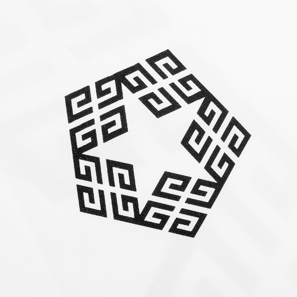 Boxy Fit Print Shirt - White