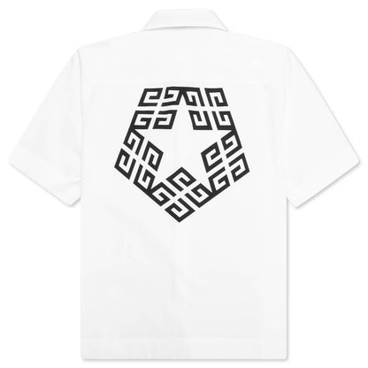 Boxy Fit Print Shirt - White