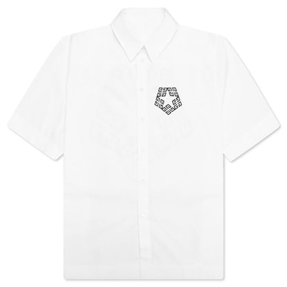 Boxy Fit Print Shirt - White