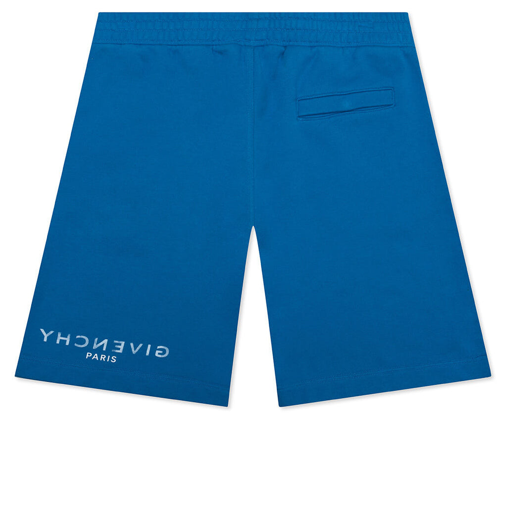 Boxy Fit Reverse Print Shorts - Bright Blue