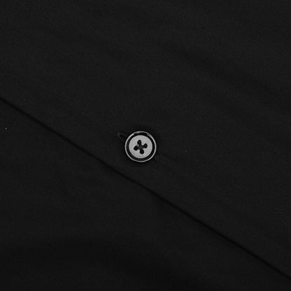 Boxy Fit Shirt w/ Hawaiian Collar - Black