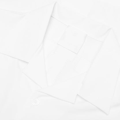 Boxy Fit Shirt w/ Hawaiian Collar - White