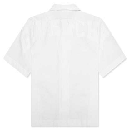 Boxy Fit Shirt w/ Hawaiian Collar - White