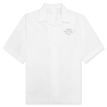 Boxy Fit Shirt w/ Hawaiian Collar - White