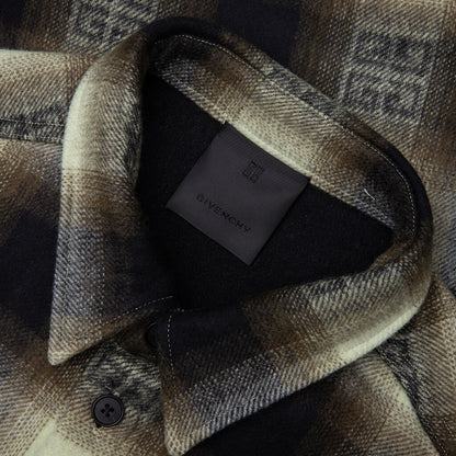Classic Fit All Over Print L/S Overshirt - Khaki/Black