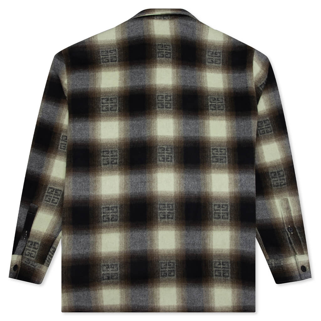 Classic Fit All Over Print L/S Overshirt - Khaki/Black