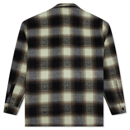 Classic Fit All Over Print L/S Overshirt - Khaki/Black