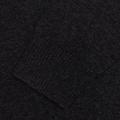 College Embroidery Crewneck Sweater - Black/Natural
