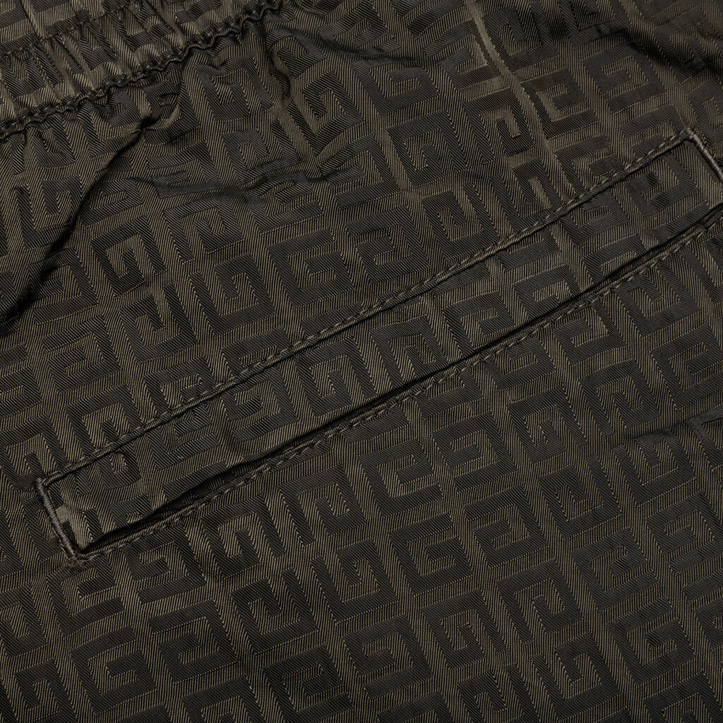Garment Dye Embroidered Joggers - Military Green