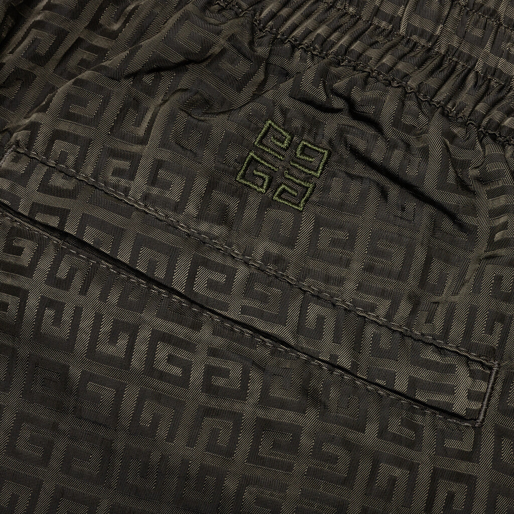 Garment Dye Embroidered Joggers - Military Green