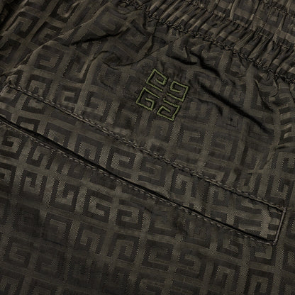 Garment Dye Embroidered Joggers - Military Green