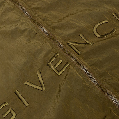 Garment Dyed Embroidered Jacket - Bottle Green