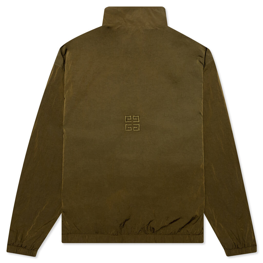 Garment Dyed Embroidered Jacket - Bottle Green