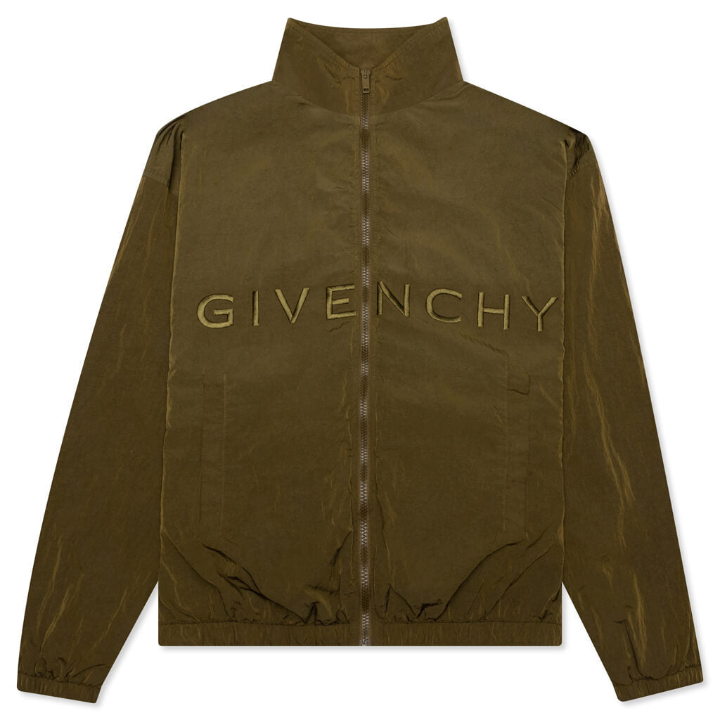 Garment Dyed Embroidered Jacket - Bottle Green
