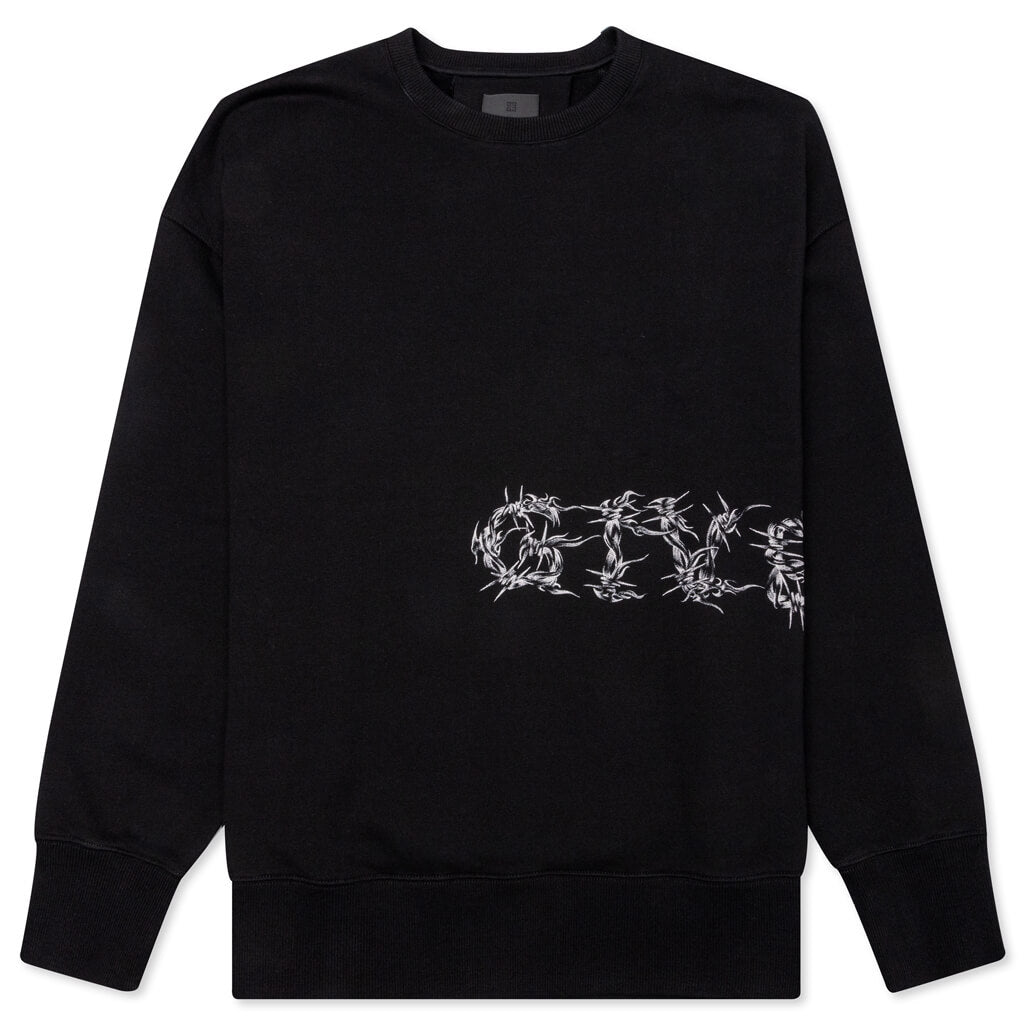 Logo Barbed Oversized Sweatshirt - Black