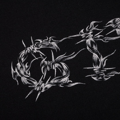 Logo Barbed Oversized Sweatshirt - Black