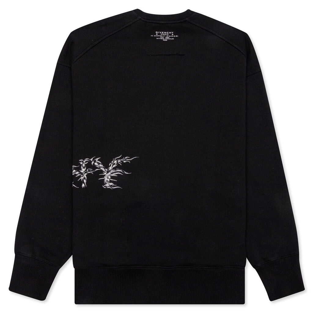 Logo Barbed Oversized Sweatshirt - Black