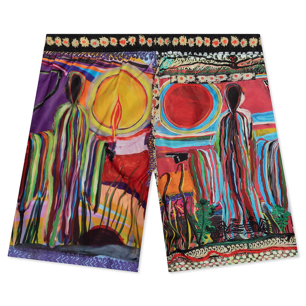 Long Print Shorts - Multicolored