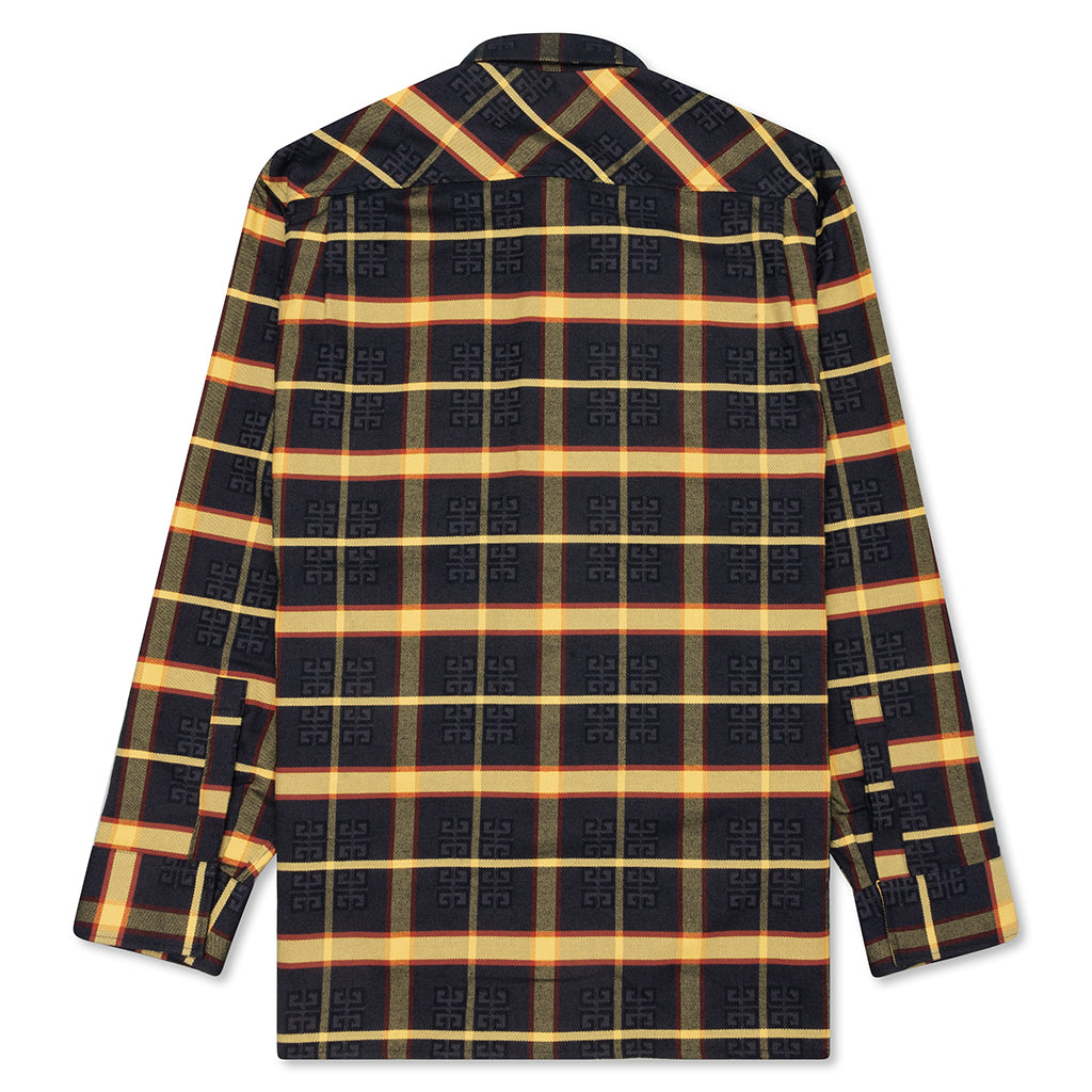 Oversized Shirt With Front Zips - Black/Yellow