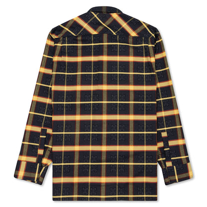 Oversized Shirt With Front Zips - Black/Yellow