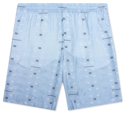 Skate Fit Shorts w/ Elastic Waist Band - Navy/Light Blue