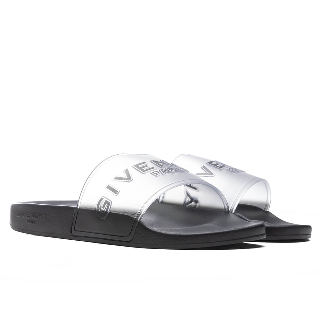 Slide Flat Sandals - White/Black