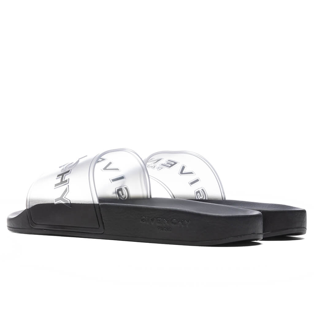 Slide Flat Sandals - White/Black
