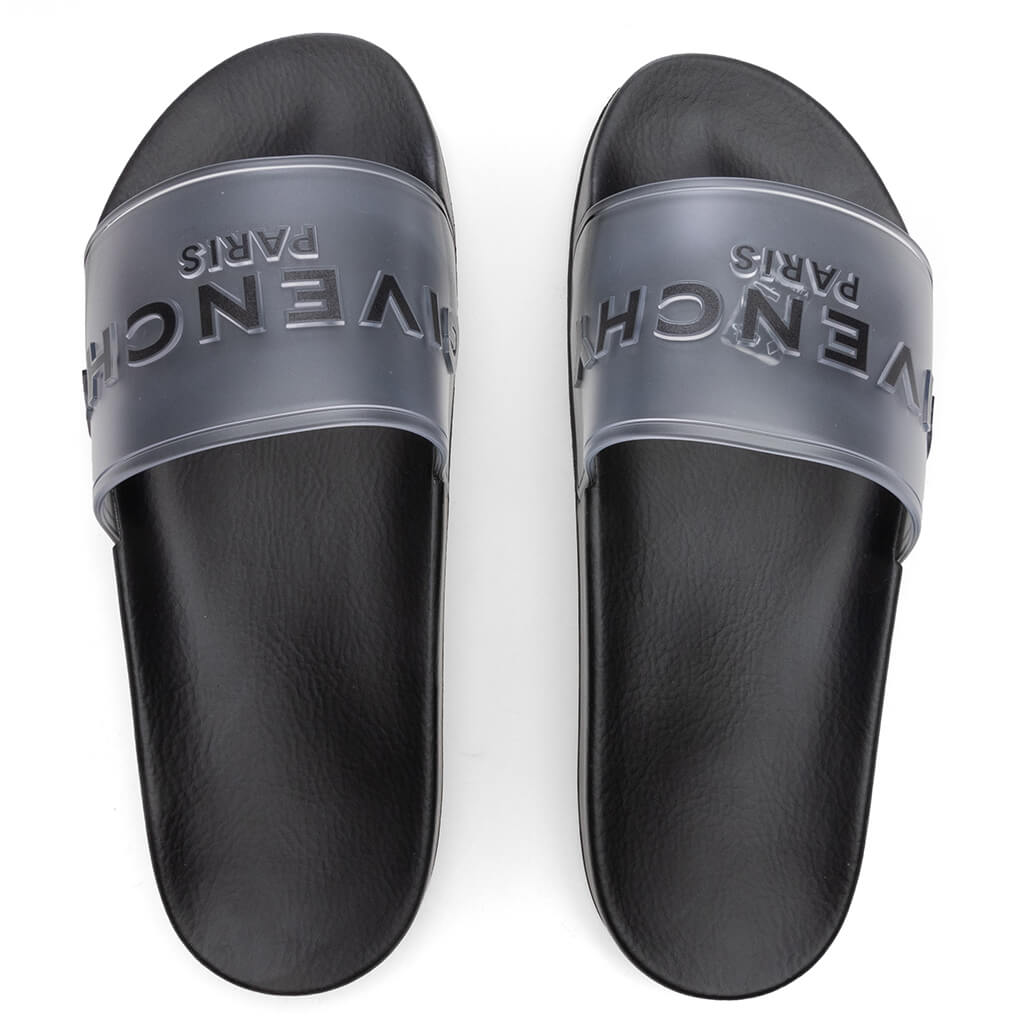 Slide Flat Sandals - White/Black