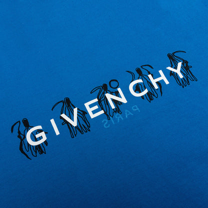 Slim Fit Reversed Print T-Shirt - Bright Blue