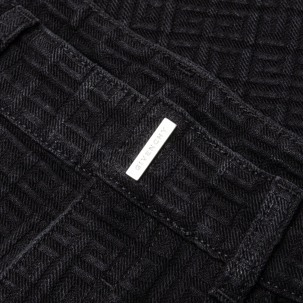 Straight Fit Denim Trousers - Flat Black