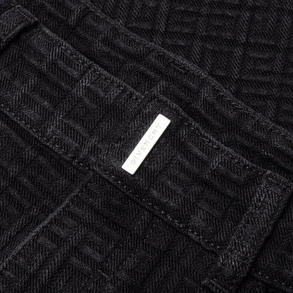 Straight Fit Denim Trousers - Flat Black