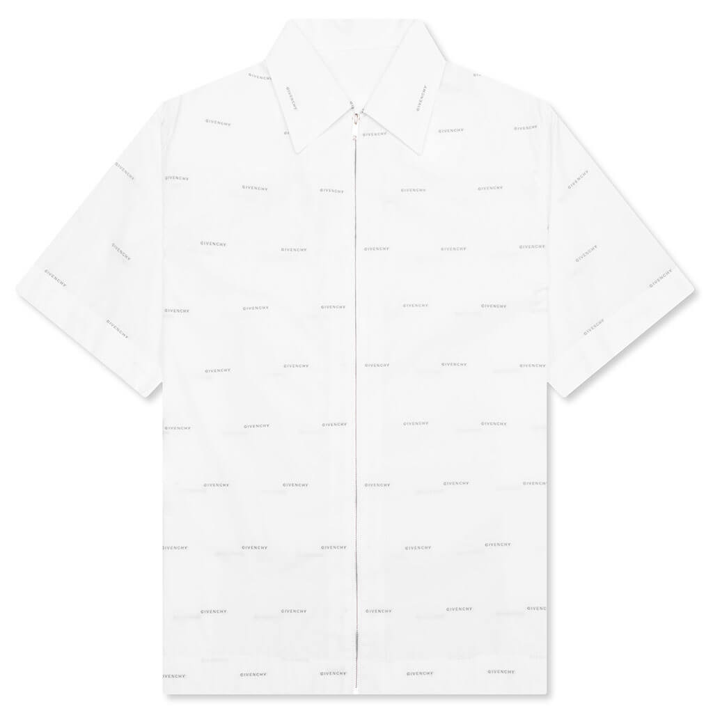 Zipped Boxy Fit Shirt - White