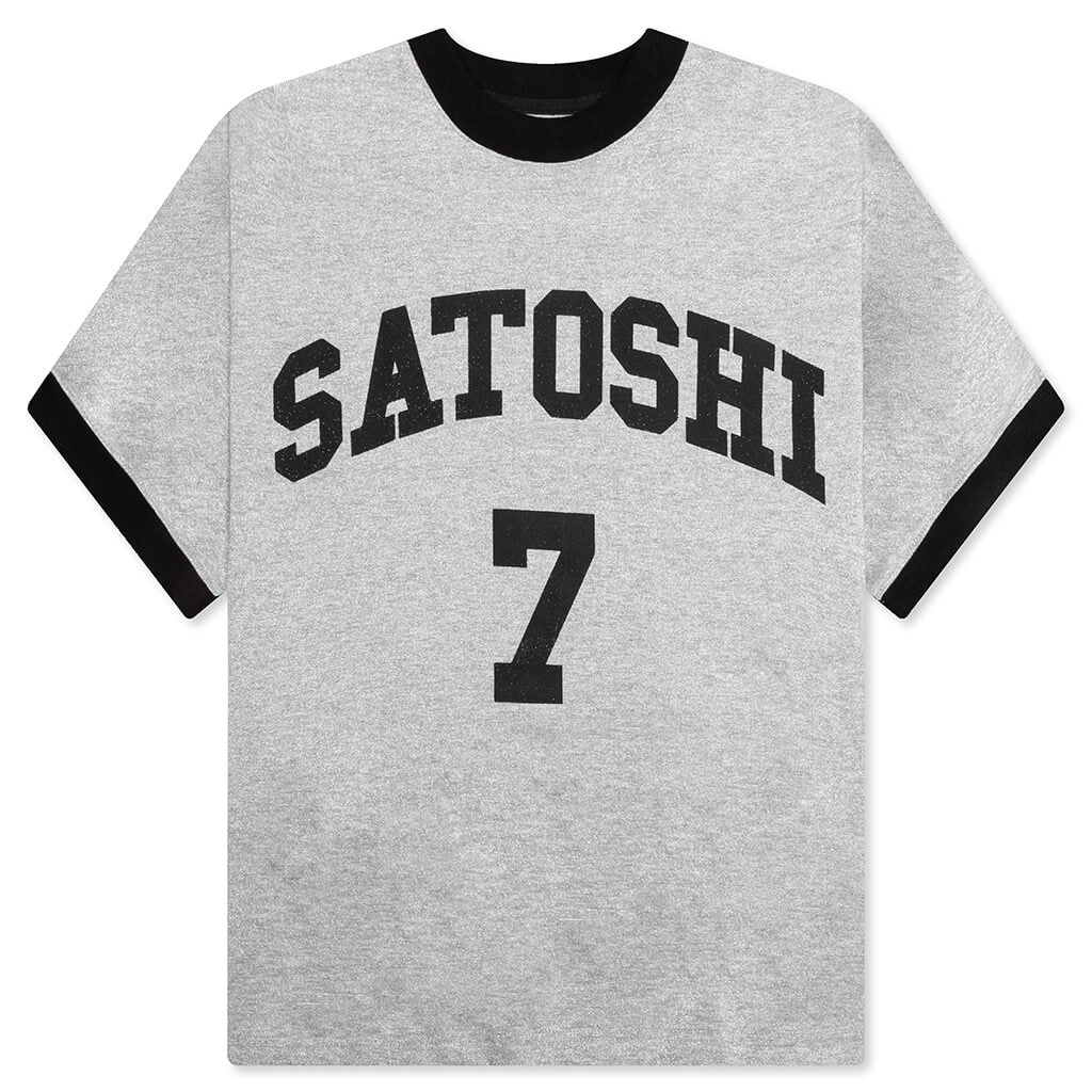 Glitter Ringer 7 Tee - Silver