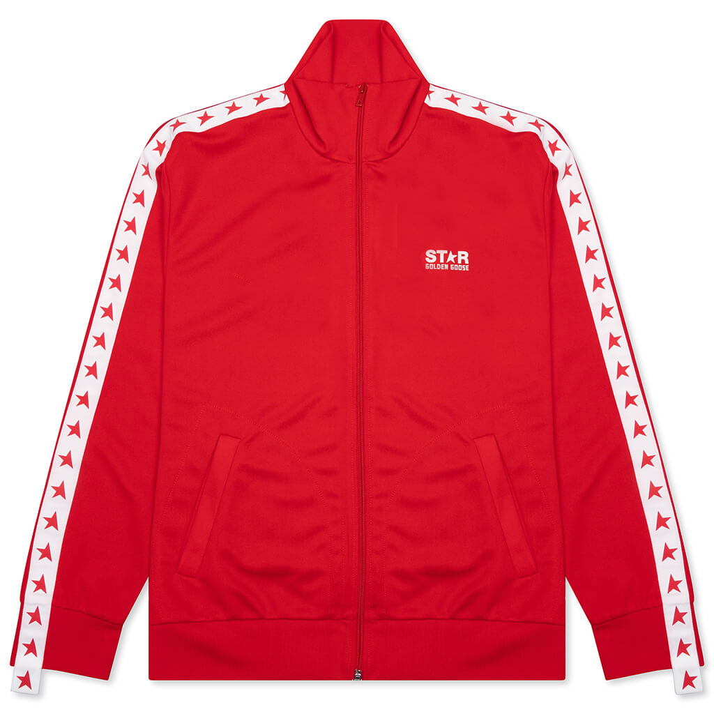 Star Zipped Track Jacket - Tango Red/White