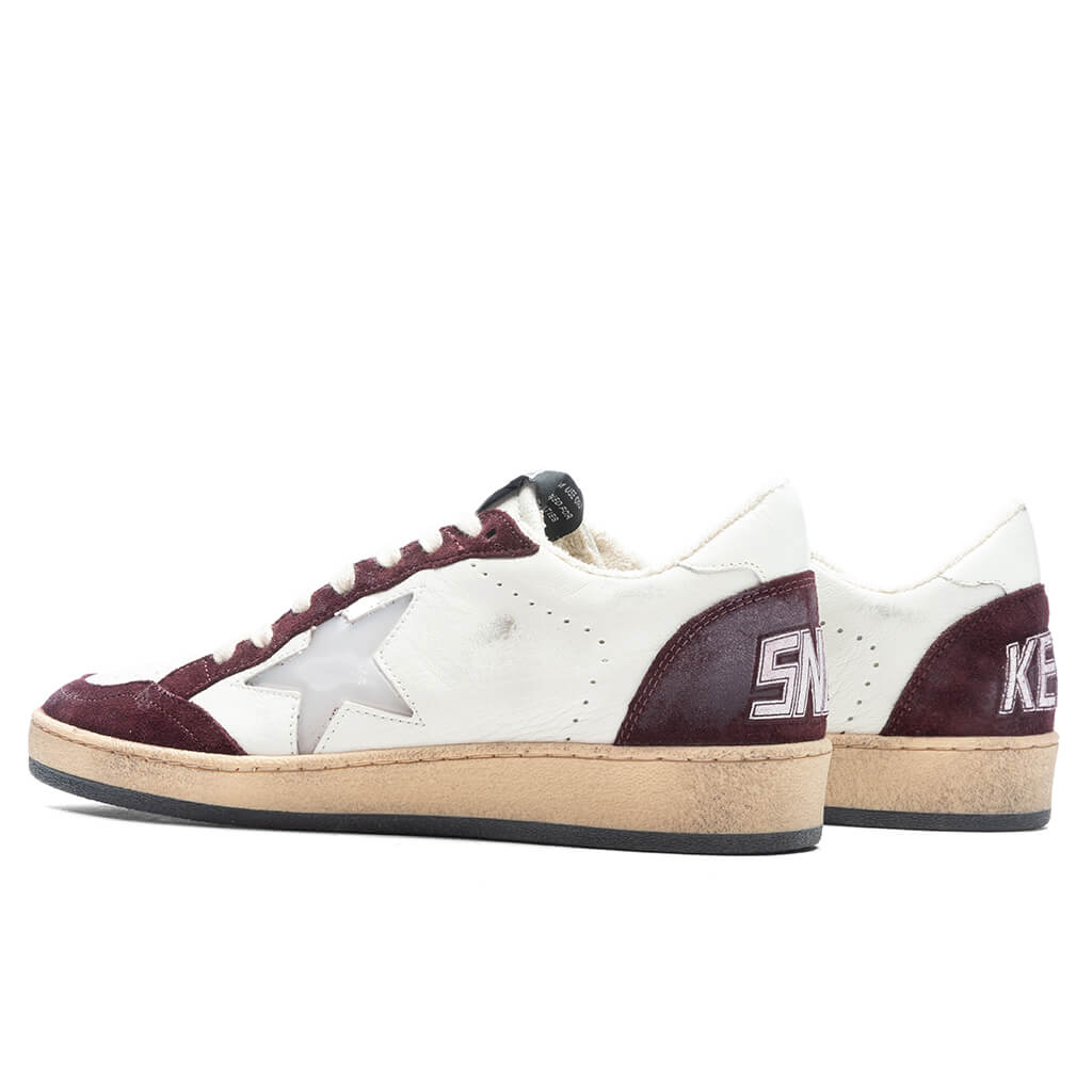 Women's Sneakers Leather Suede Ball Star - Red Wine/White