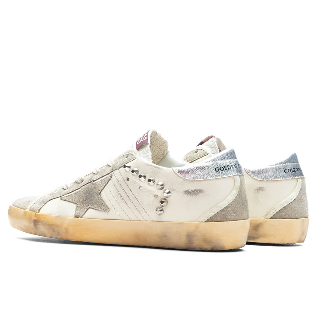 Women's Sneakers Nappa w/ Studs Super Star - Beige/Taupe/Silver