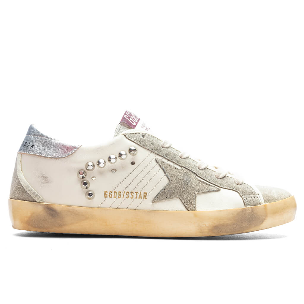 Women's Sneakers Nappa w/ Studs Super Star - Beige/Taupe/Silver