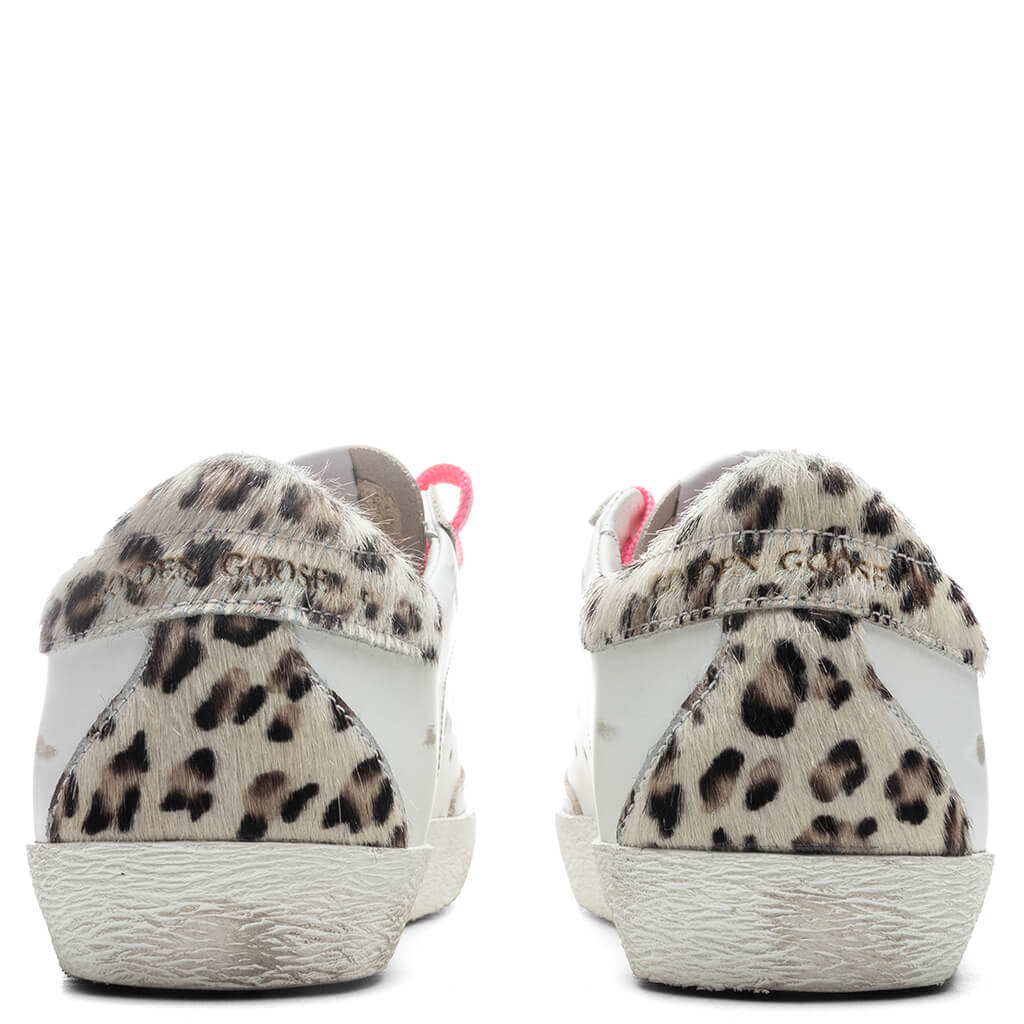 Women's Super-Star Sneakers - White/Silver/Cream Leopard