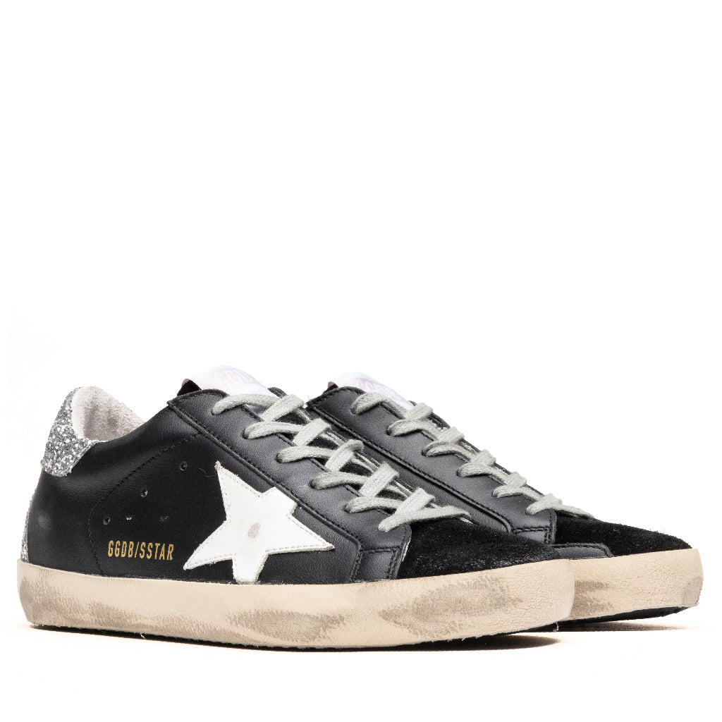 Women's Super-Star Sneakers - Black/White/Silver