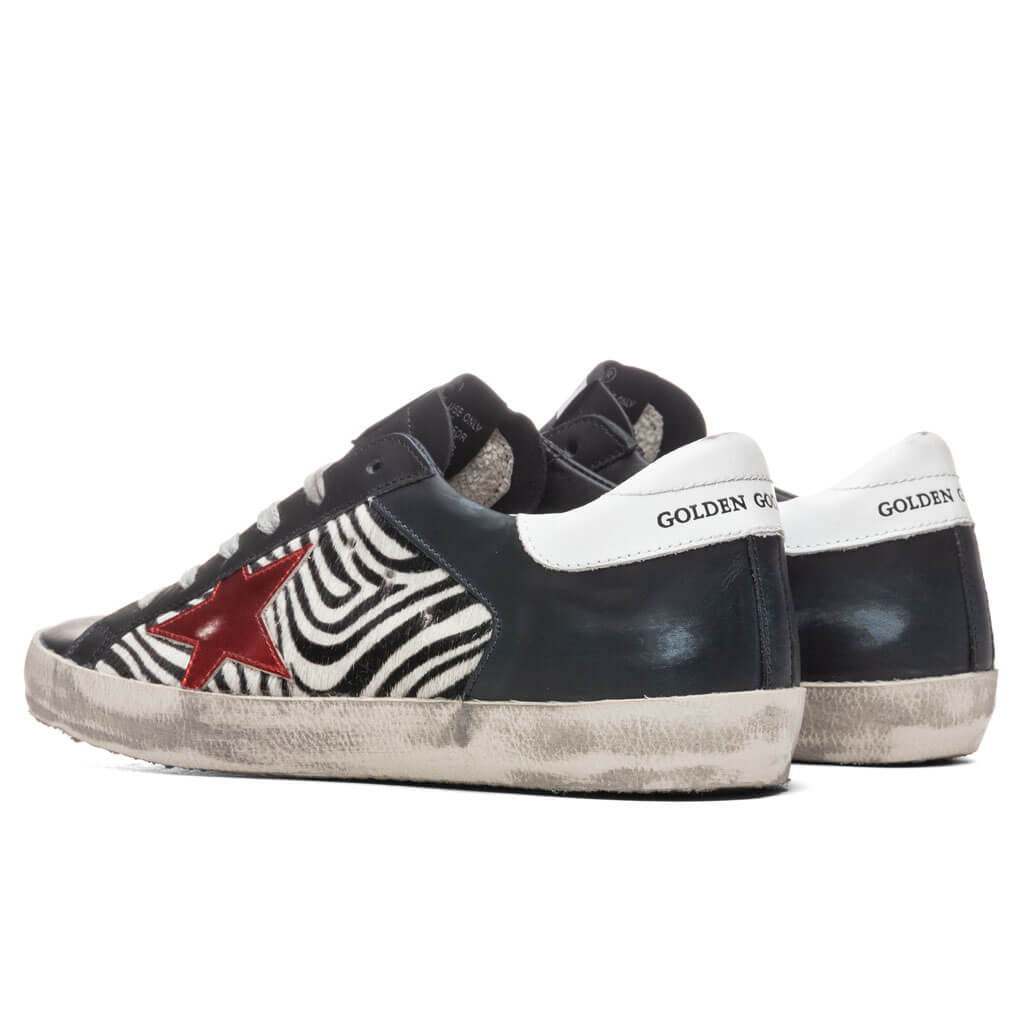 Women's Super-Star Sneakers - Black/Zebra/Red