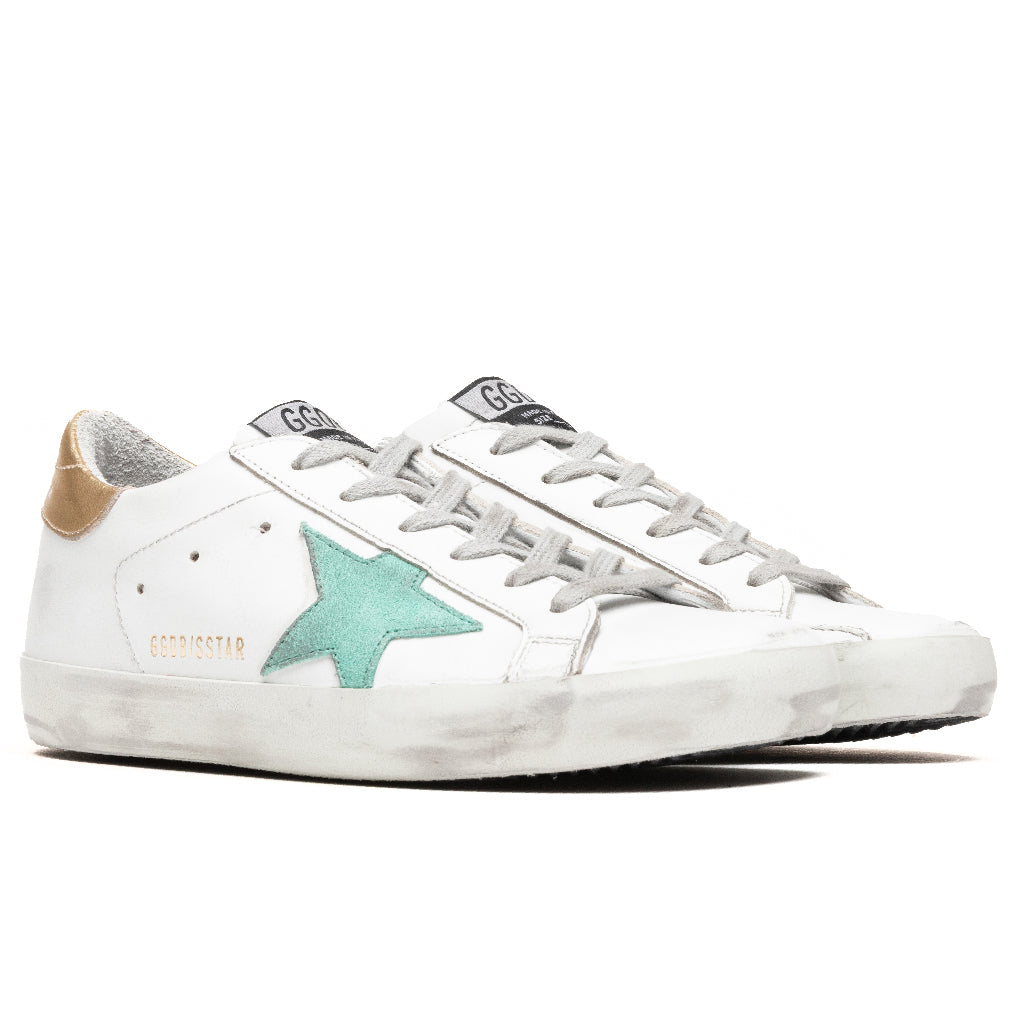 Women's Super-Star Sneakers - White/Green/Gold